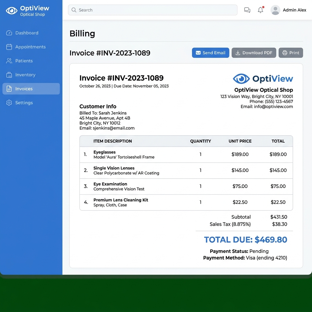 OptiBill Dashboard UI